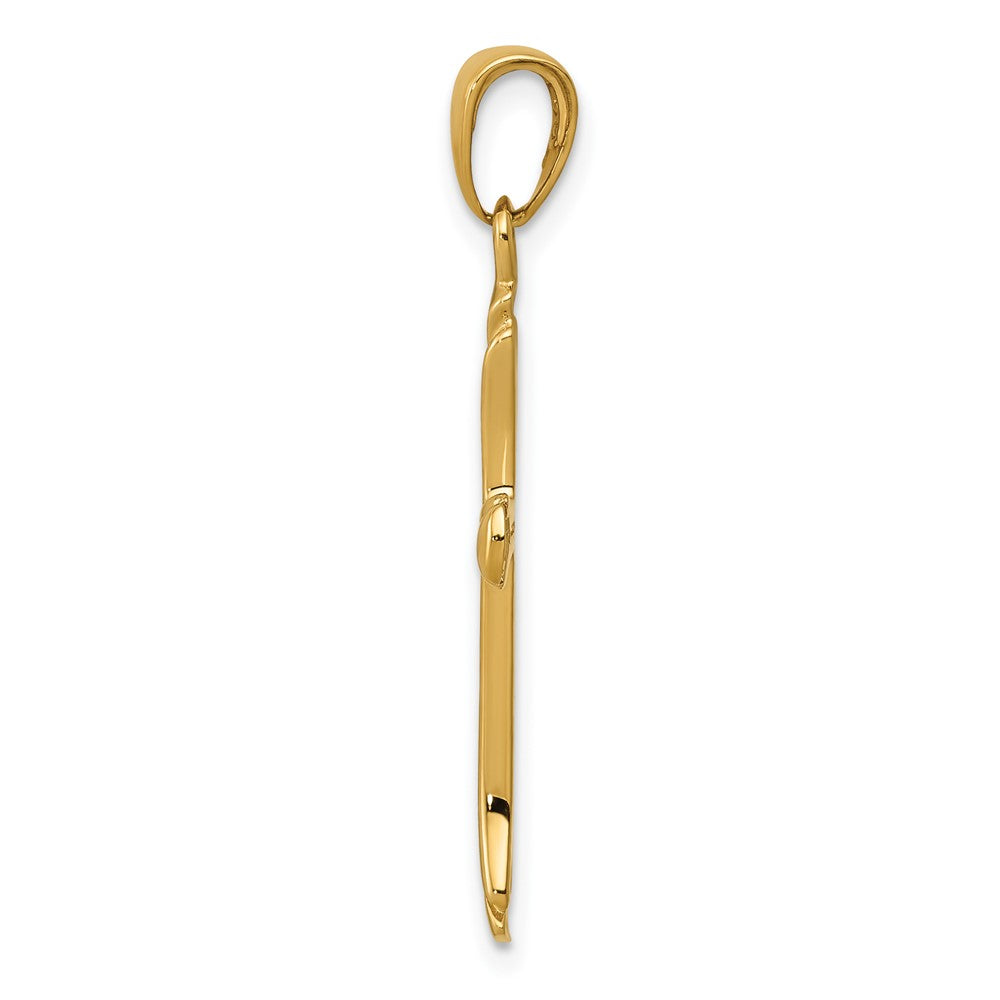FJC Finejewelers 10 kt Yellow Gold Cross with Triangle Tips Charm 33 x 17 mm