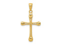 FJC Finejewelers 10 kt Yellow Gold Cross with Triangle Tips Charm 33 x 17 mm
