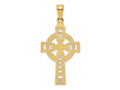 FJC Finejewelers 10 kt Yellow Gold Celtic Cross with Eternity Circle Charm 36 x 18 mm