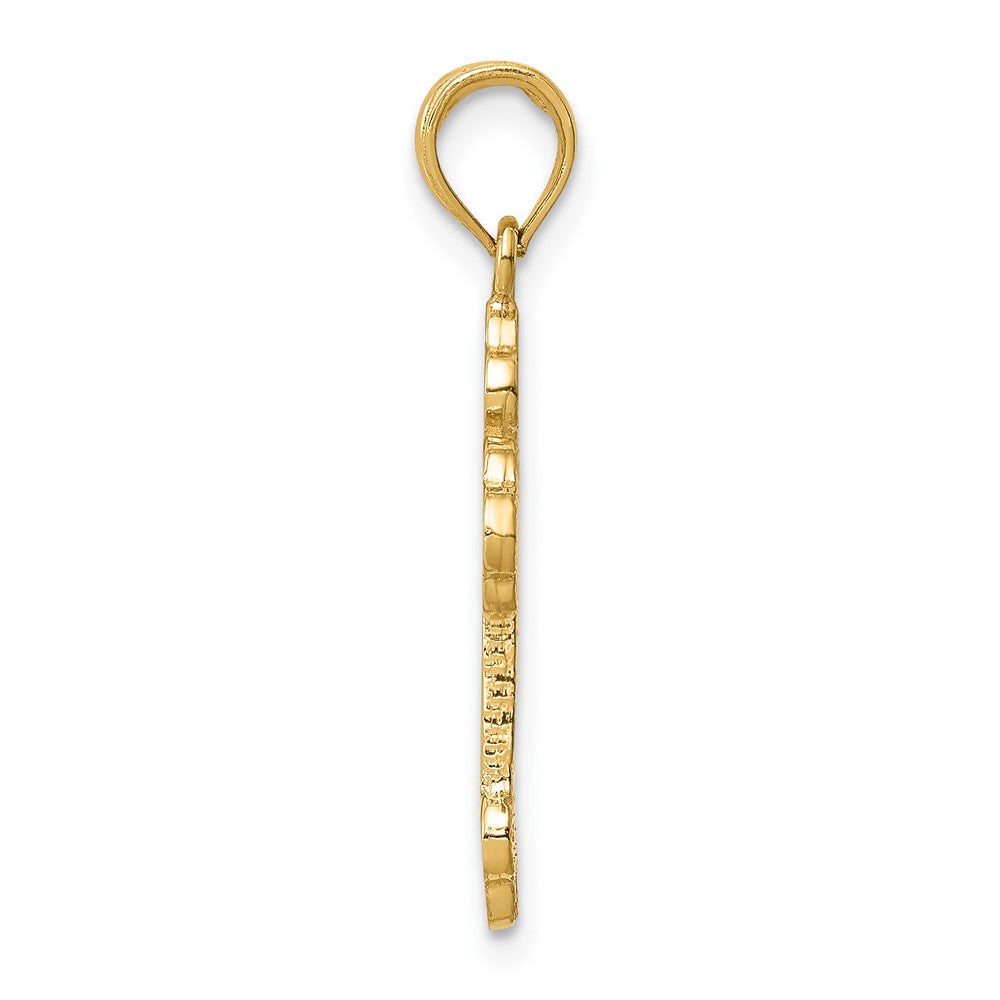 FJC Finejewelers 10 kt Yellow Gold Budded Cross Charm 28 x 14 mm