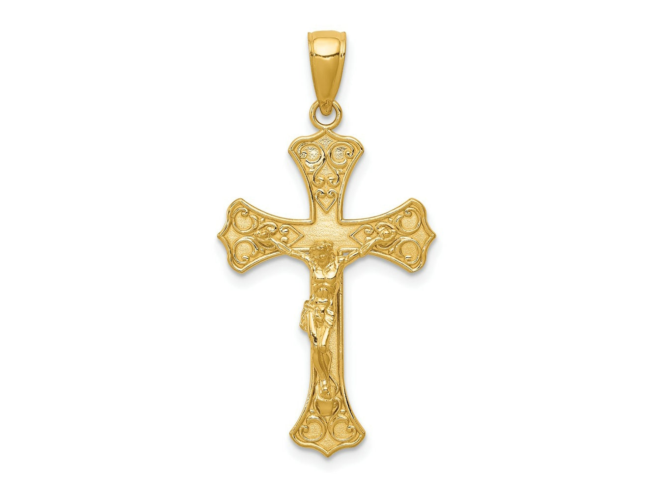 FJC Finejewelers 10 kt Yellow Gold Crucifix Charm 36 x 17 mm