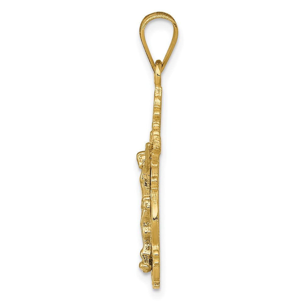 FJC Finejewelers 10 kt Two Tone Gold Two-tone Small Narrow Cross with Crucifix Charm 31 x 14 mm