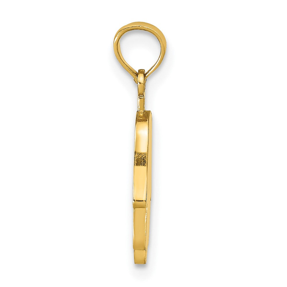 FJC Finejewelers 10 kt Yellow Gold Large Solid Hamsa Charm 20 x 9 mm