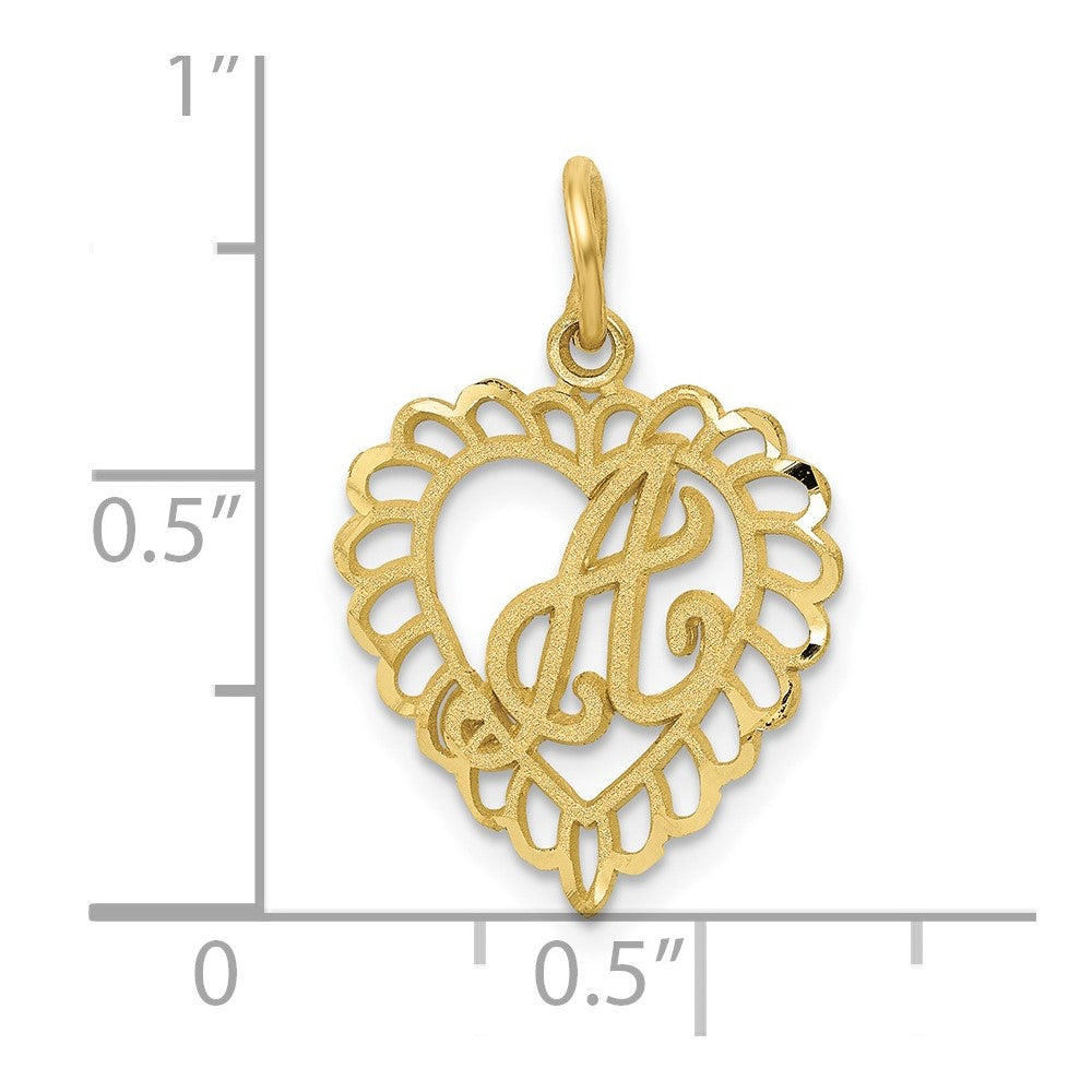 FJC Finejewelers 10 kt Yellow Gold Initial A Charm 23 x 15 mm