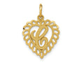 FJC Finejewelers 10 kt Yellow Gold Initial C Charm 23 x 15 mm