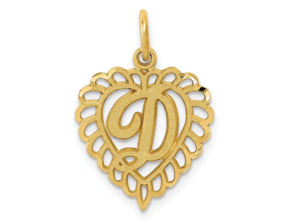 FJC Finejewelers 10 kt Yellow Gold Initial D Charm 23 x 15 mm