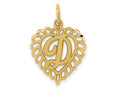 FJC Finejewelers 10 kt Yellow Gold Initial D Charm 23 x 15 mm
