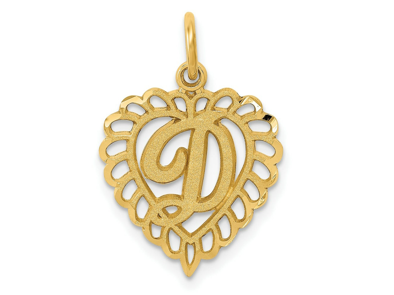 FJC Finejewelers 10 kt Yellow Gold Initial D Charm 23 x 15 mm