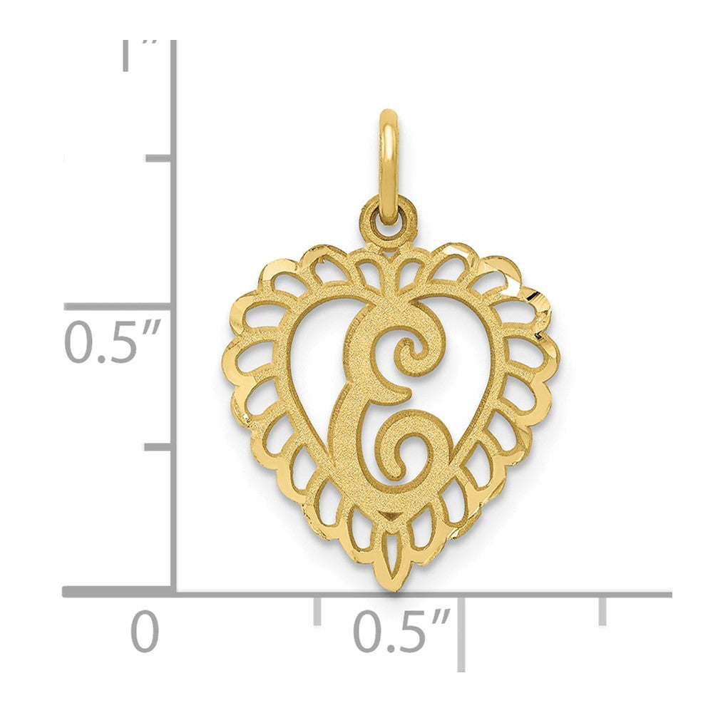 FJC Finejewelers 10 kt Yellow Gold Initial E Charm 23 x 15 mm