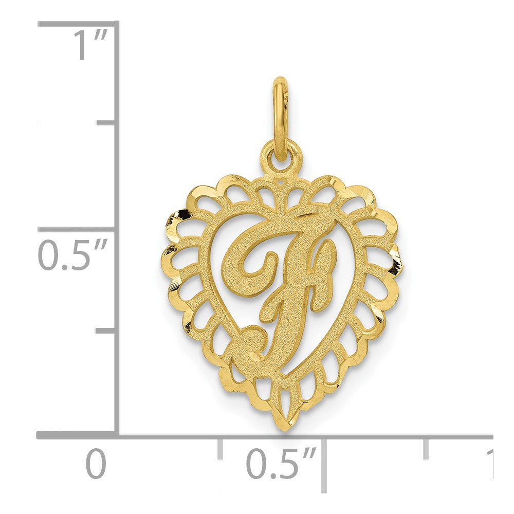 FJC Finejewelers 10 kt Yellow Gold Initial F Charm 23 x 15 mm