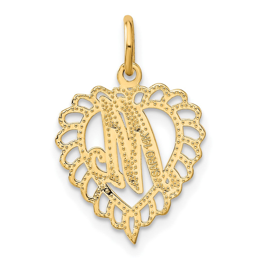 FJC Finejewelers 10 kt Yellow Gold Initial M Charm 23 x 15 mm