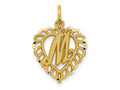 FJC Finejewelers 10 kt Yellow Gold Initial M Charm 23 x 15 mm