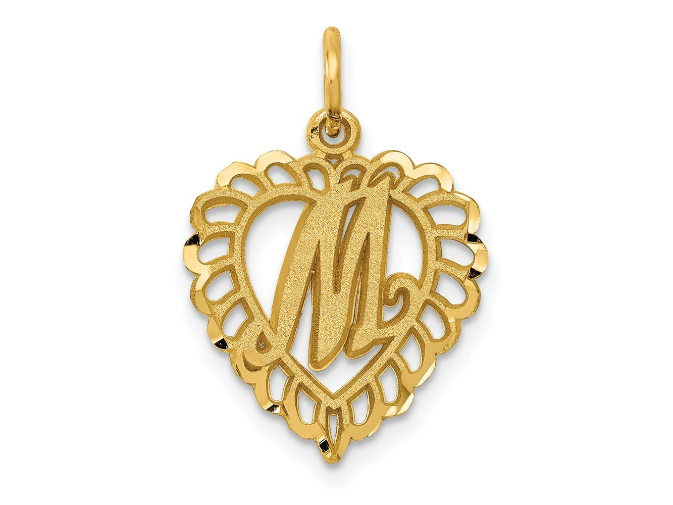 FJC Finejewelers 10 kt Yellow Gold Initial M Charm 23 x 15 mm