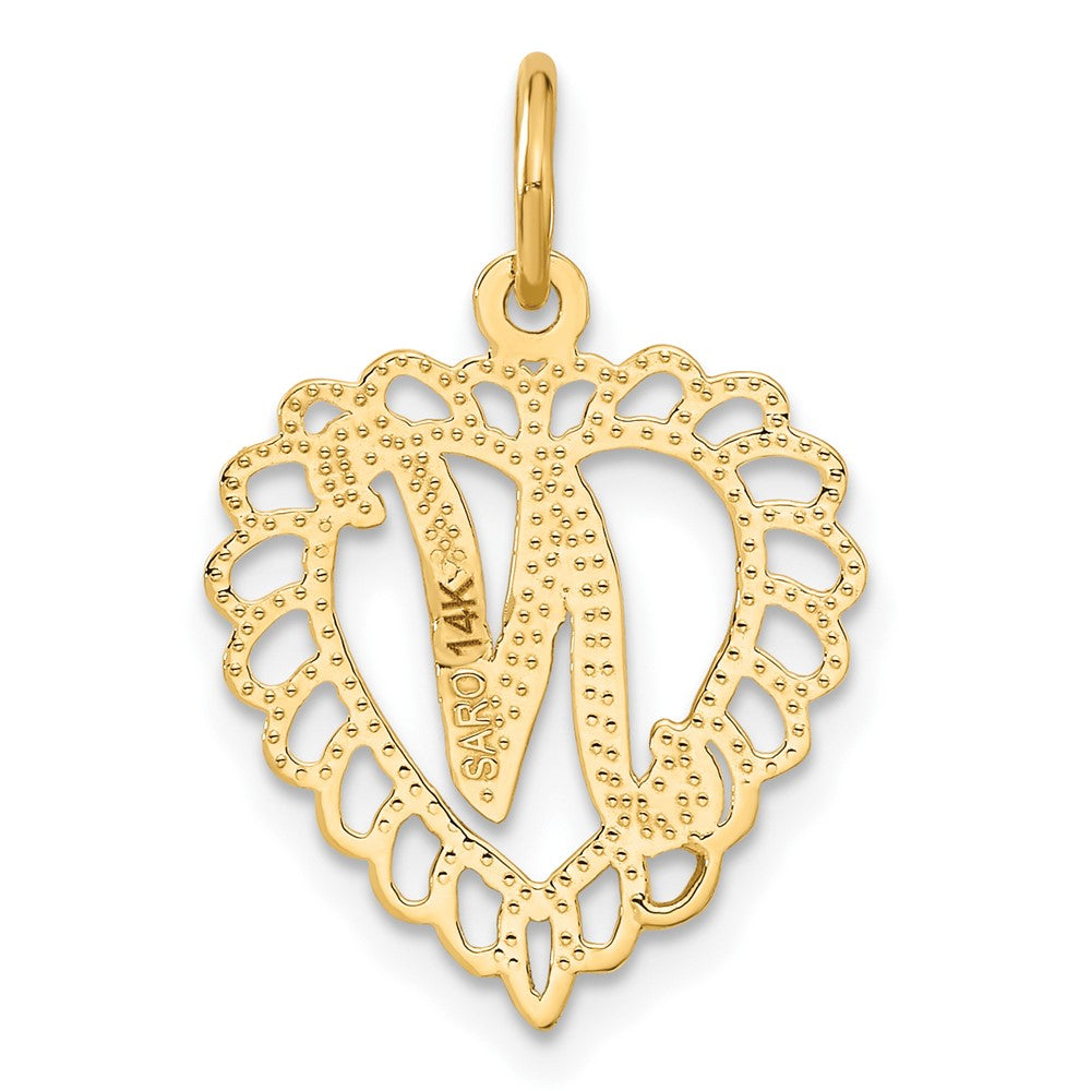 FJC Finejewelers 10 kt Yellow Gold Initial N Charm 23 x 15 mm