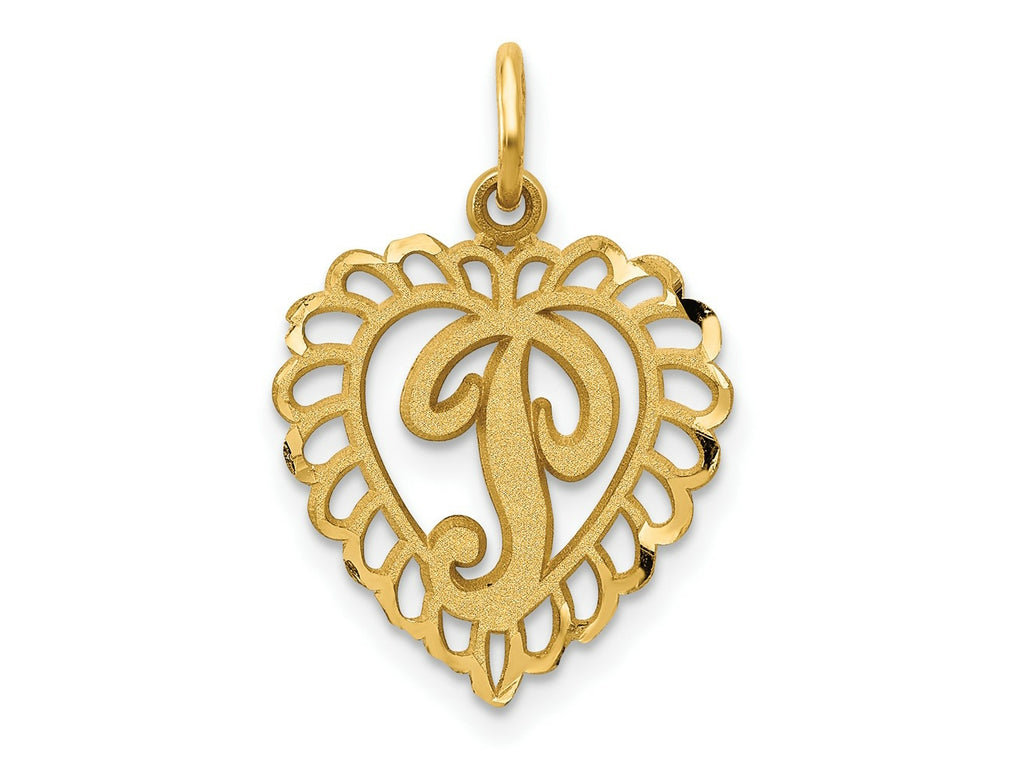 FJC Finejewelers 10 kt Yellow Gold Initial P Charm 23 x 15 mm