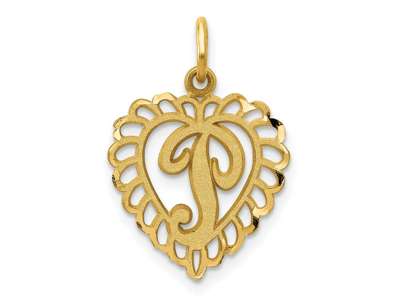 FJC Finejewelers 10 kt Yellow Gold Initial P Charm 23 x 15 mm