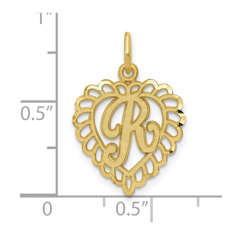 FJC Finejewelers 10 kt Yellow Gold Initial R Charm 23 x 15 mm