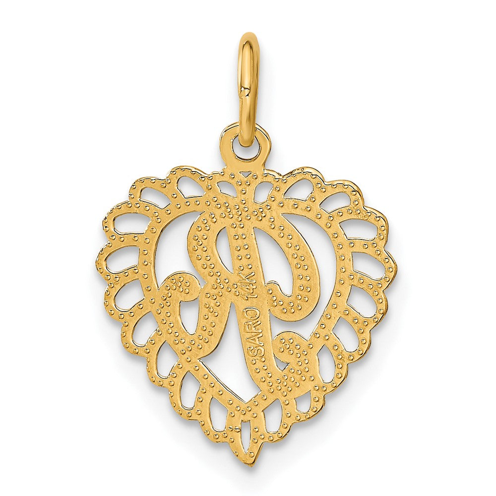 FJC Finejewelers 10 kt Yellow Gold Initial R Charm 23 x 15 mm
