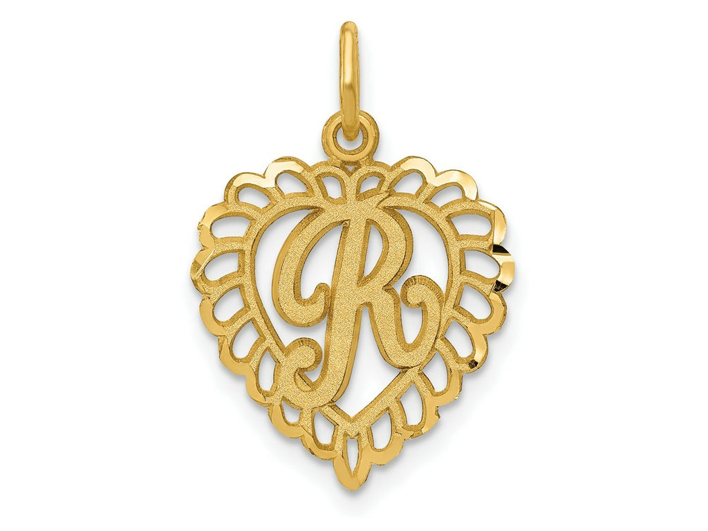FJC Finejewelers 10 kt Yellow Gold Initial R Charm 23 x 15 mm