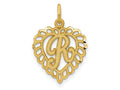 FJC Finejewelers 10 kt Yellow Gold Initial R Charm 23 x 15 mm