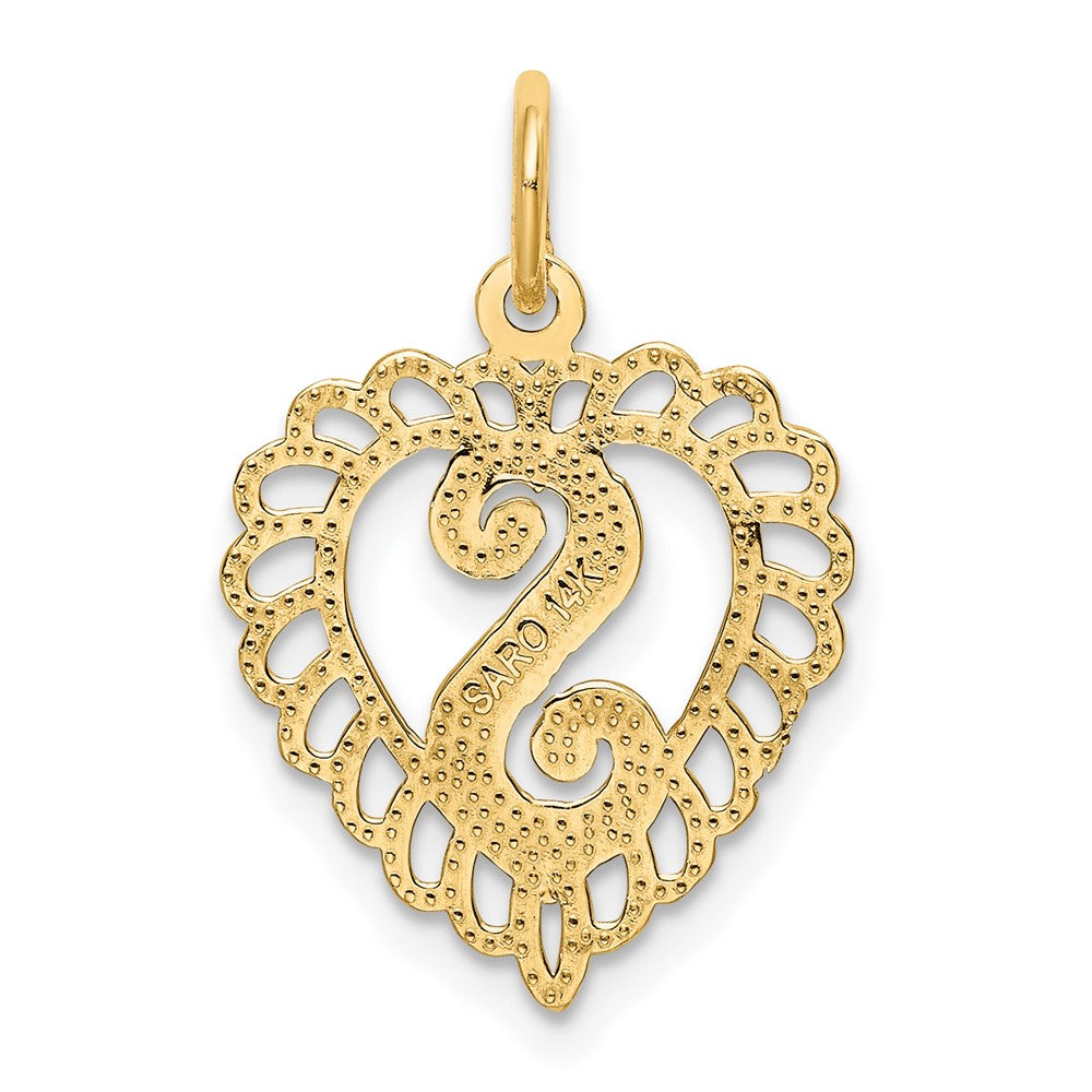 FJC Finejewelers 10 kt Yellow Gold Initial S Charm 23 x 15 mm
