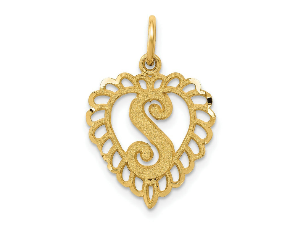 FJC Finejewelers 10 kt Yellow Gold Initial S Charm 23 x 15 mm