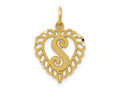 FJC Finejewelers 10 kt Yellow Gold Initial S Charm 23 x 15 mm