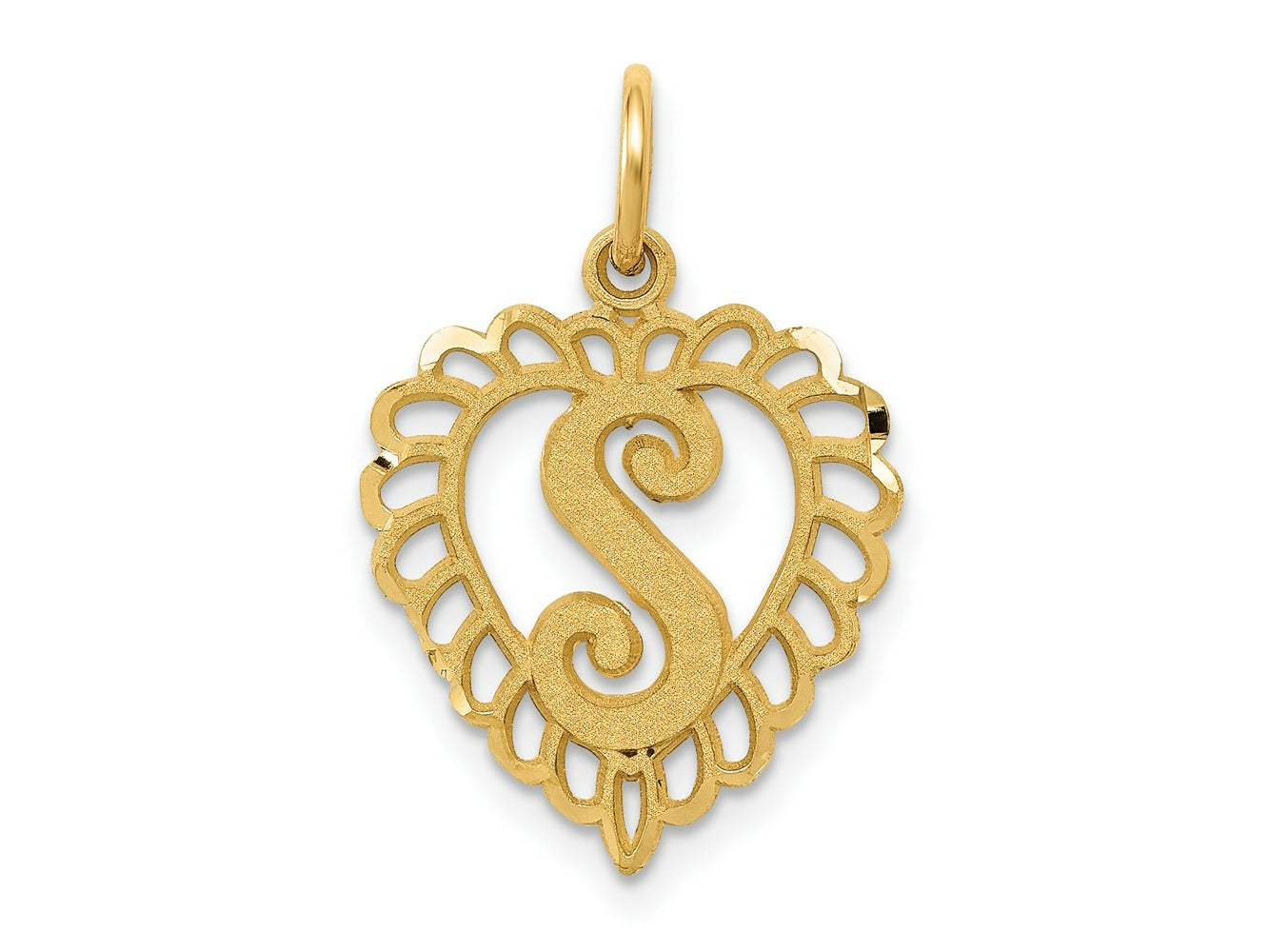 FJC Finejewelers 10 kt Yellow Gold Initial S Charm 23 x 15 mm