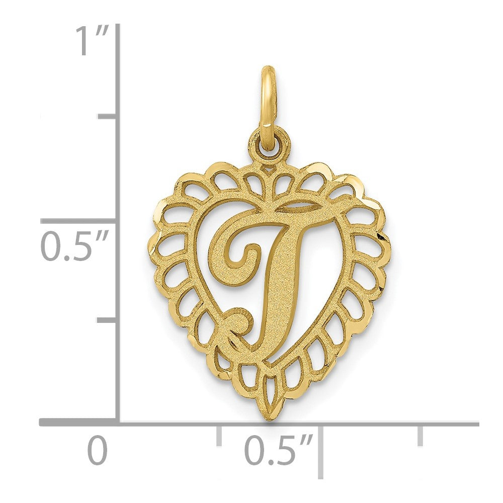 FJC Finejewelers 10 kt Yellow Gold Initial T Charm 23 x 15 mm
