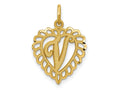 FJC Finejewelers 10 kt Yellow Gold Initial V Charm 23 x 15 mm