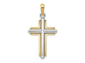 FJC Finejewelers 10 kt Two Tone Gold Two-tone Cross Charm 37 x 20 mm