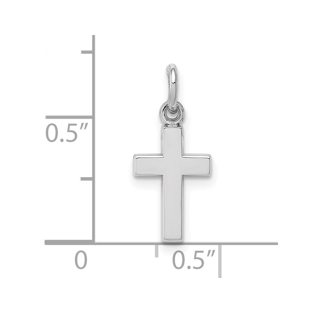 FJC Finejewelers 10 kt White Gold Themed Cross Charm 20 mm x 9 mm