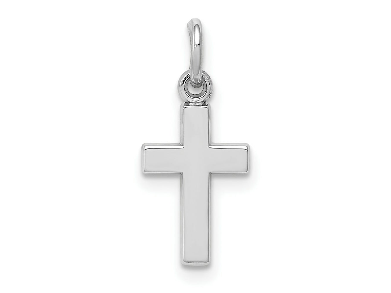 FJC Finejewelers 10 kt White Gold Themed Cross Charm 20 mm x 9 mm