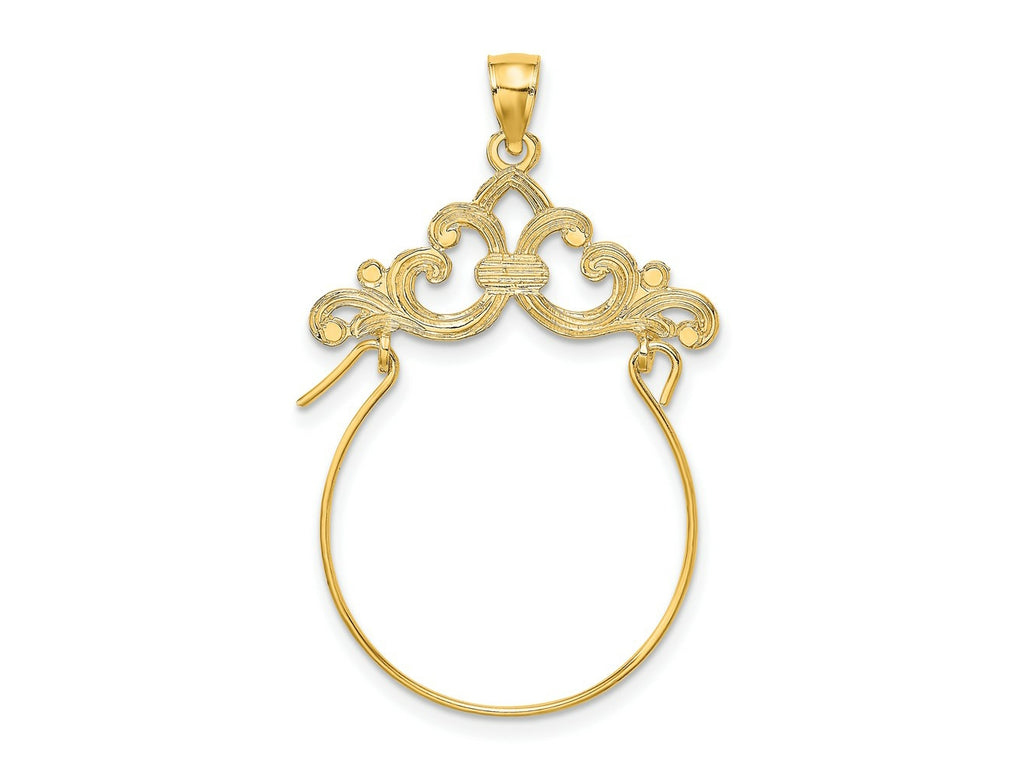 FJC Finejewelers 10 kt Yellow Gold Scroll Framed Charm Holder 39 x 24 mm