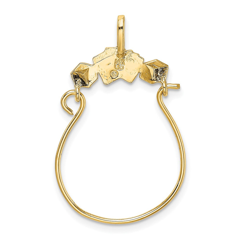 FJC Finejewelers 10 kt Yellow Gold Cards and Dice Charm Holder 36 x 14 mm