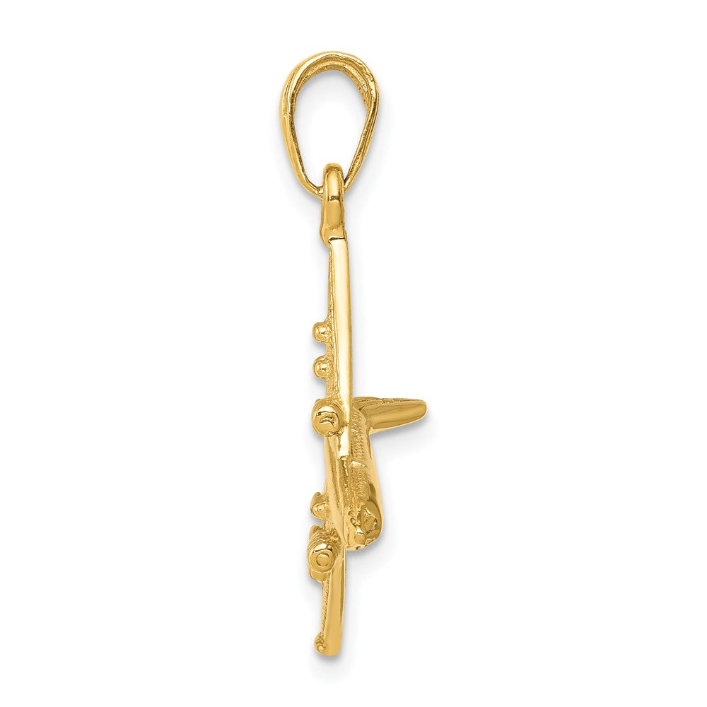 FJC Finejewelers 10 kt Yellow Gold 3-D Jet Charm 30 x 23 mm