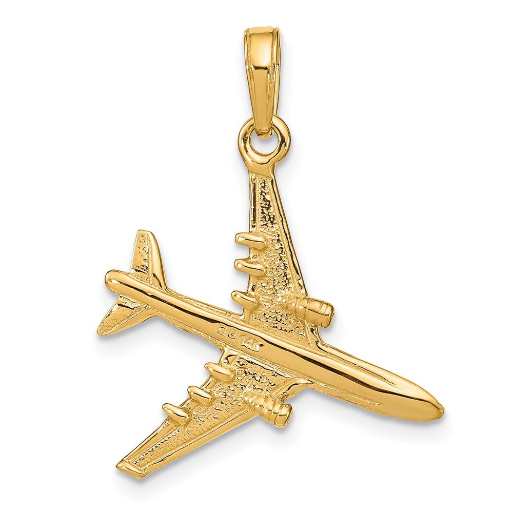 FJC Finejewelers 10 kt Yellow Gold 3-D Jet Charm 30 x 23 mm