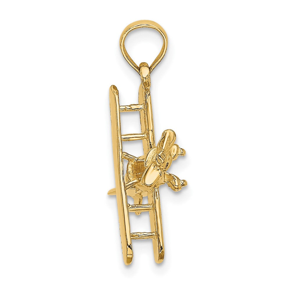 FJC Finejewelers 10 kt Yellow Gold 3-D Bi-Plane Charm 18 x 18 mm