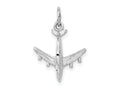 FJC Finejewelers 10 kt White Gold Themed 3-D Airplane Charm 21.5 mm x 16 mm