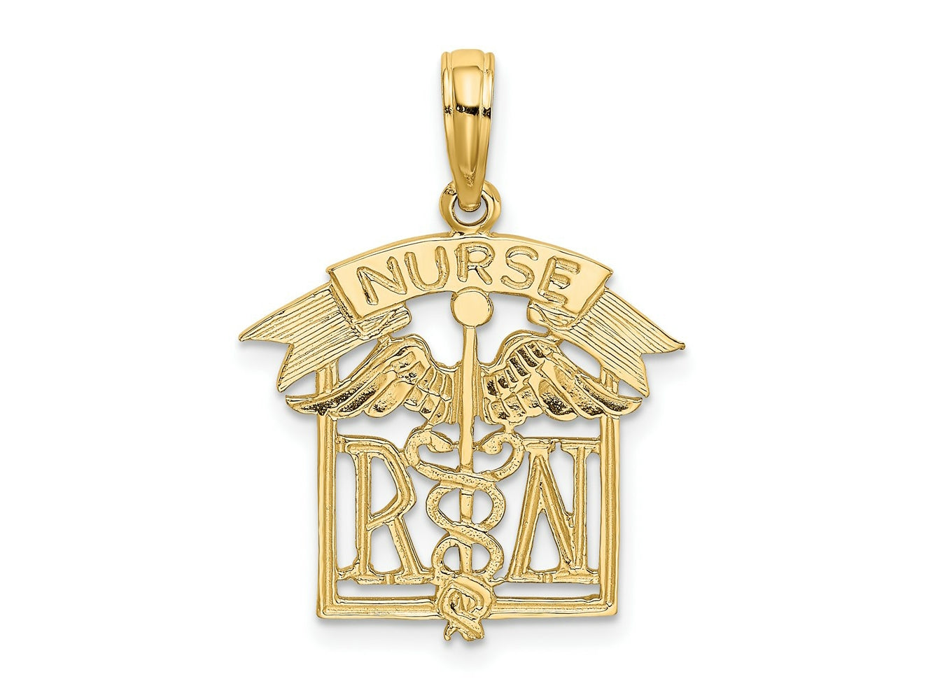 FJC Finejewelers 10 kt Yellow Gold Registered Nurse Charm 16 x 18 mm