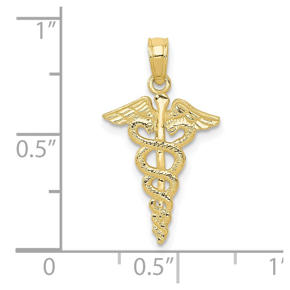 FJC Finejewelers 10 kt Yellow Gold Caduceus Charm 23 x 12 mm