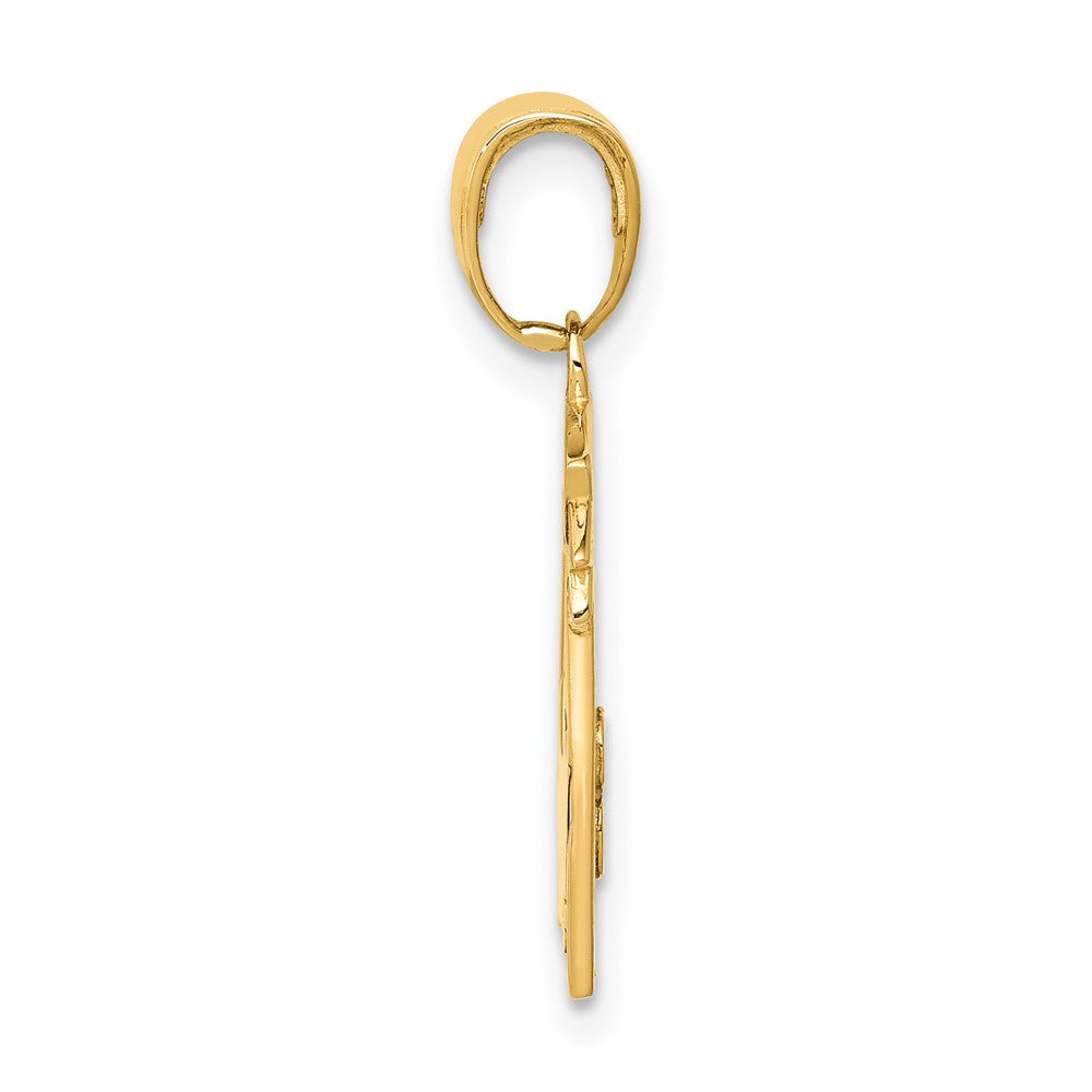 FJC Finejewelers 10 kt Yellow Gold Polished Flat-Backed Teacher Frame Charm 21 x 16 mm