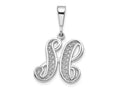 FJC Finejewelers 10 kt White Gold Filigree Initial H Charm 30 x 17 mm