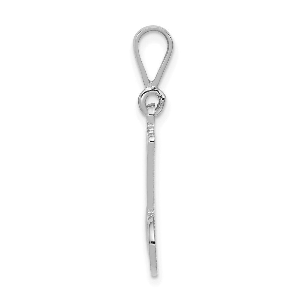 FJC Finejewelers 10 kt White Gold Filigree Initial M Charm 30 x 17 mm