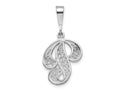 FJC Finejewelers 10 kt White Gold Filigree Initial P Charm 30 x 17 mm