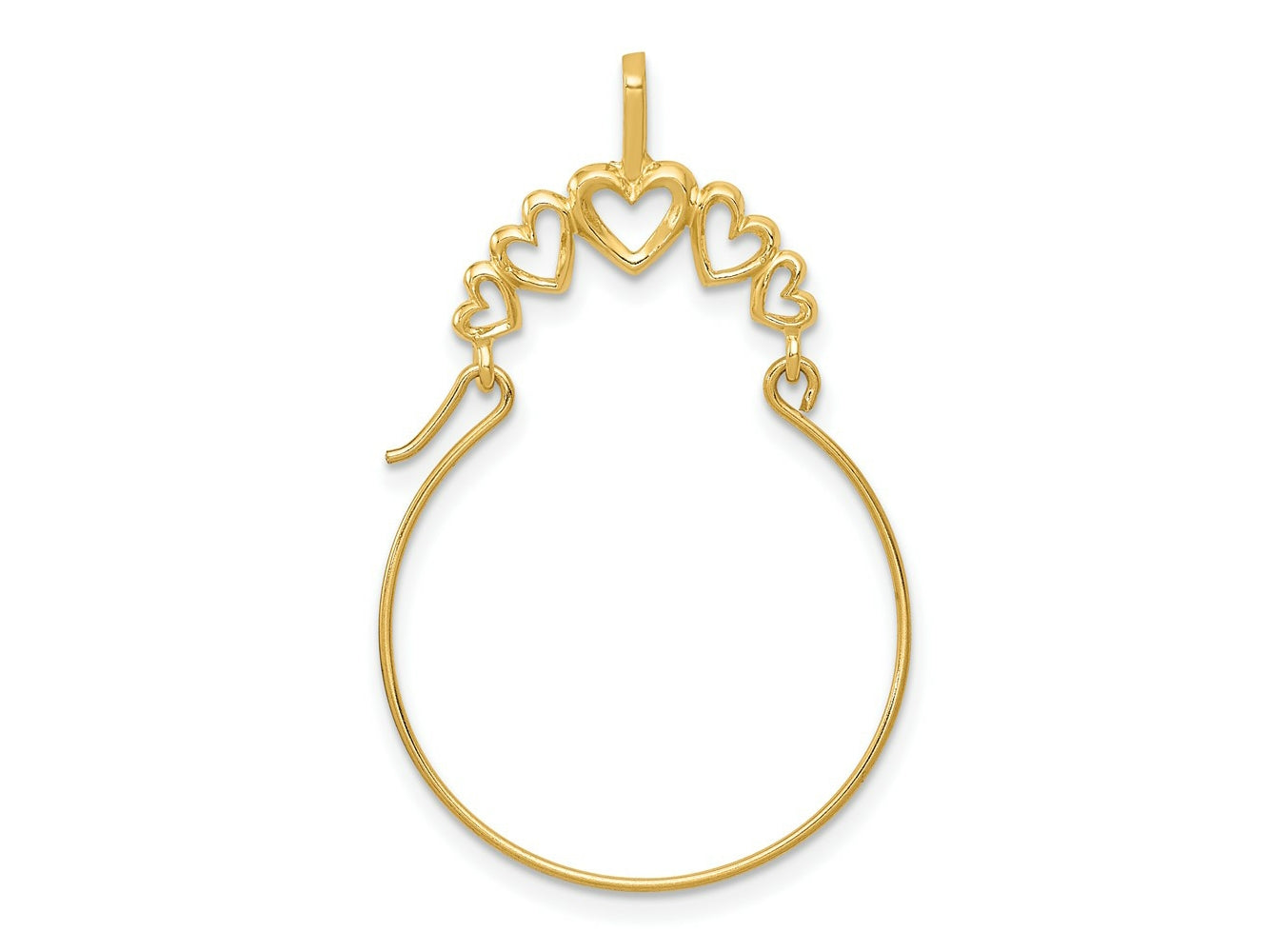 FJC Finejewelers 10 kt Yellow Gold Polished 5-Heart Charm Holder 35 x 15 mm