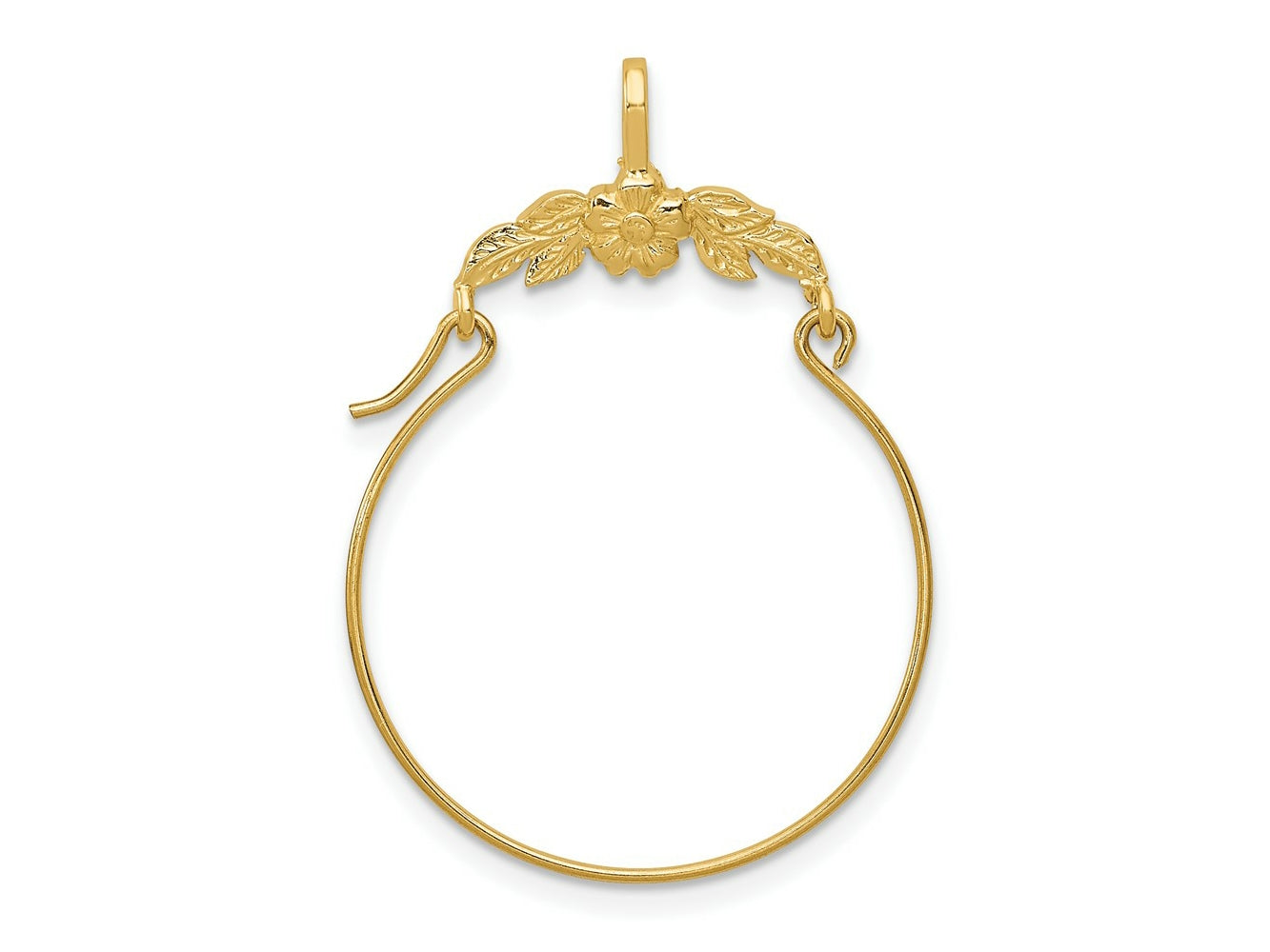 FJC Finejewelers 10 kt Yellow Gold Polished Floral Charm Holder 30 x 25 mm