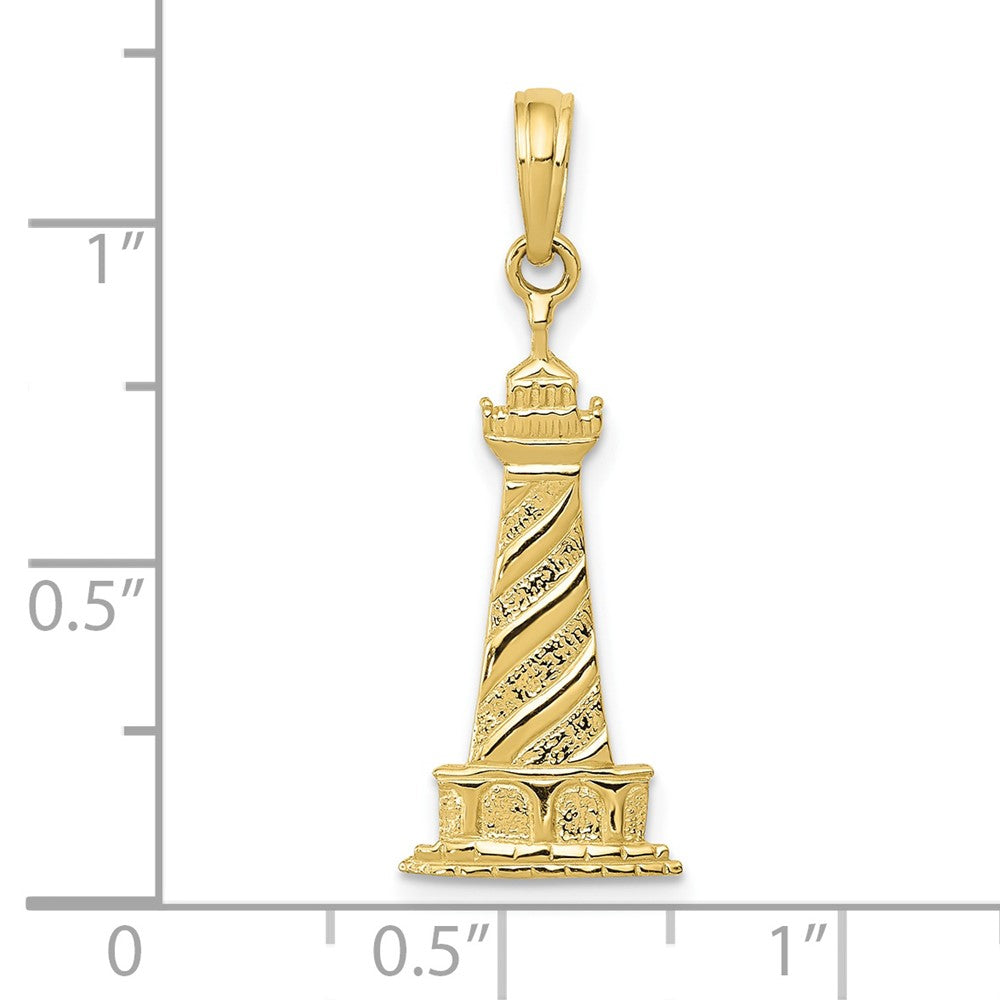 FJC Finejewelers 10 kt Yellow Gold Lighthouse Charm 28 x 11 mm