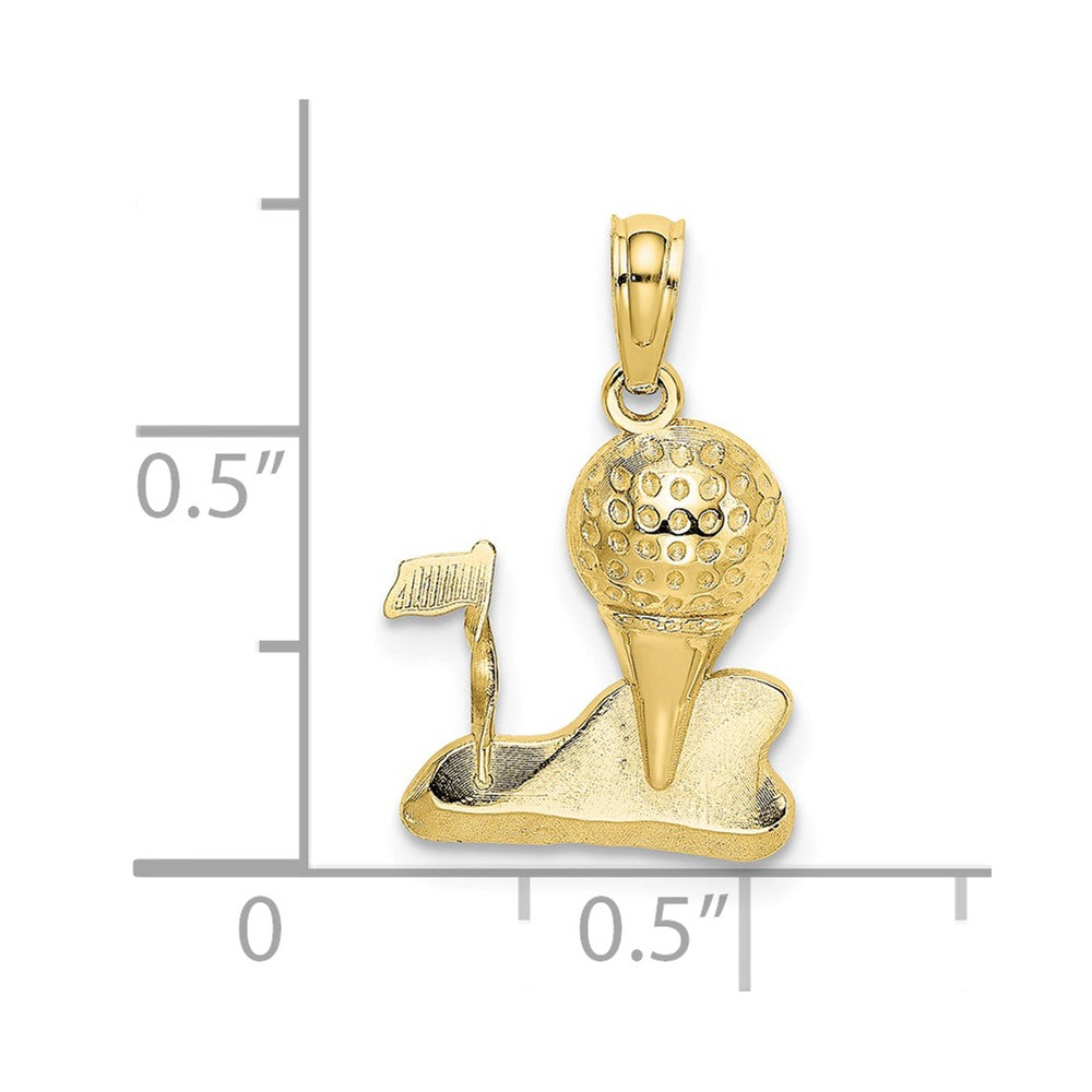 FJC Finejewelers 10 kt Yellow Gold Solid Polished Golfing Charm 13 x 14 mm