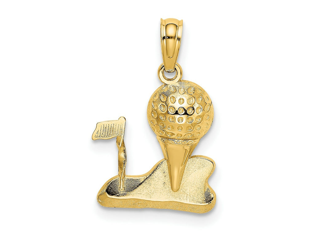 FJC Finejewelers 10 kt Yellow Gold Solid Polished Golfing Charm 13 x 14 mm